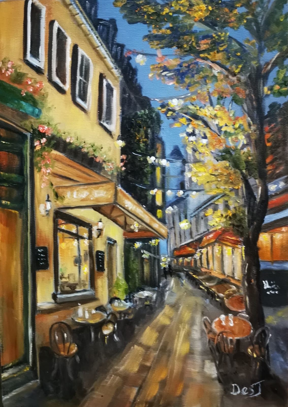 European-style cafe street / alley