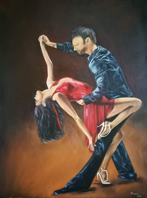 Oil painting depicting dramatic dip by South African artist Des Green.